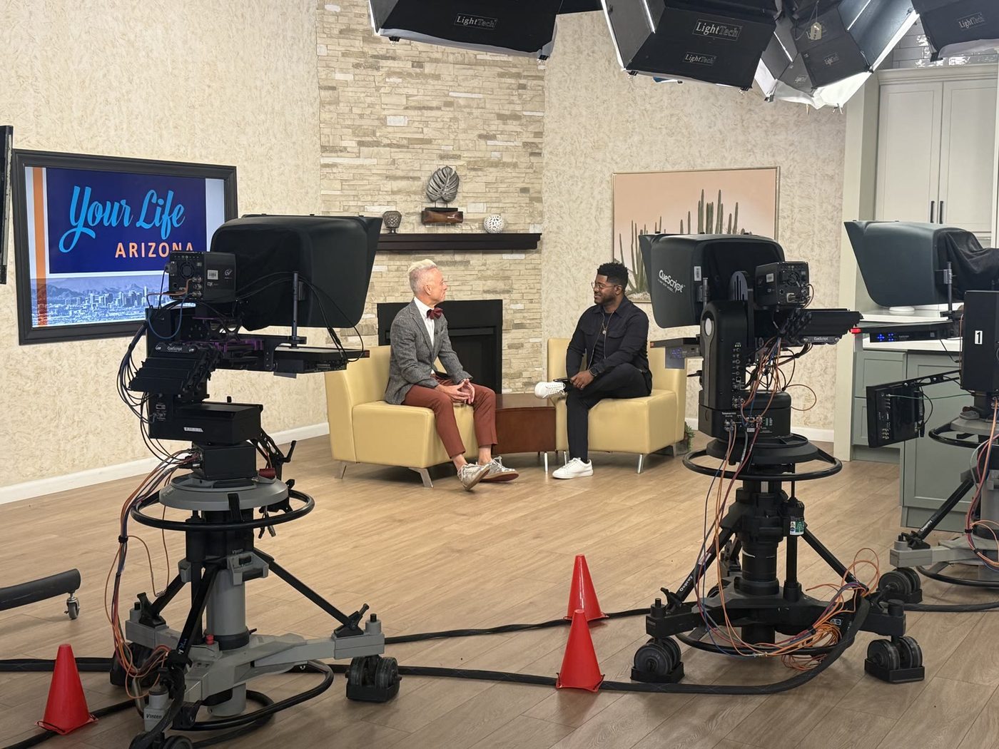Dr. Joe Mehranfar being interviewed on the Your Life Arizona television set